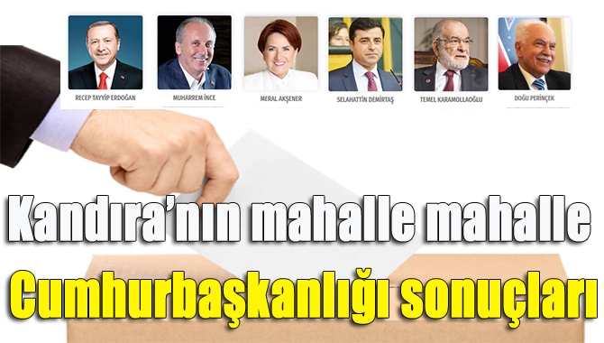24 Haziran Cumhurbaşkanlığı Seçimleri’nde Kandıra’nın hangi mahallesinden hangi partinin çıktığını