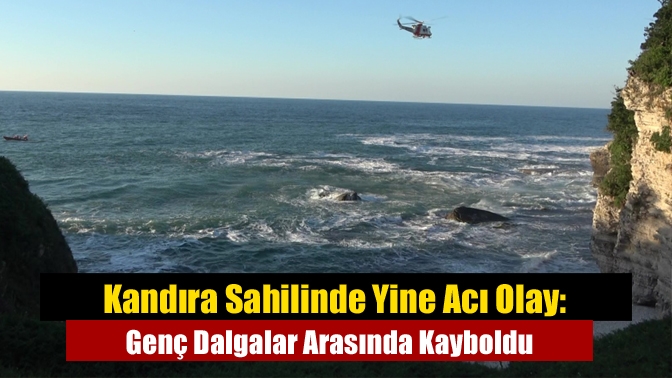 Kandıra Tuzağzı’nda denize giren üç gençten biri dev dalgalar arasında