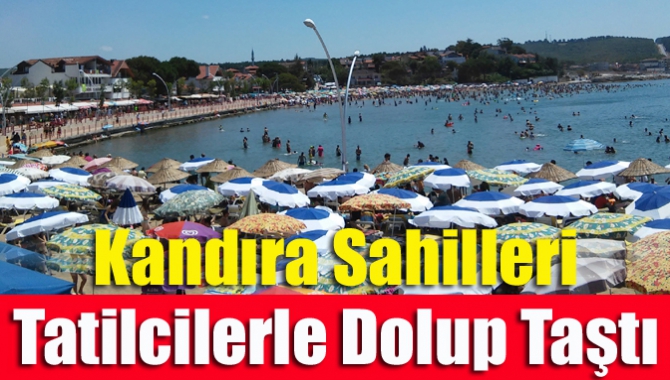Kandıra Karadeniz kıyısında bulunan plaj tatilcilerle dolup taştı.
