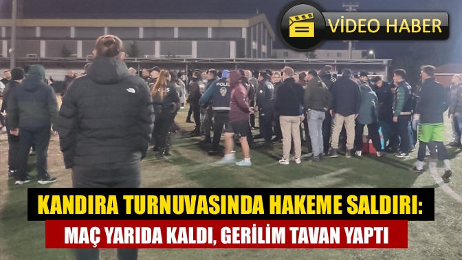 Kandıra İlçe Stadı’nda Akçakoca futbol turnuvasında hakeme yapılan fiziki saldırı