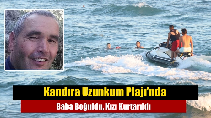 Düzce’den Kandıra Uzunkum Plajı’na gelen Murat Akın ve engelli kızı