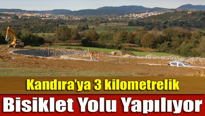Kandıra sanayi bölgesi noktasındaki 3 kilometrelik bisiklet yolunun çalışması tüm