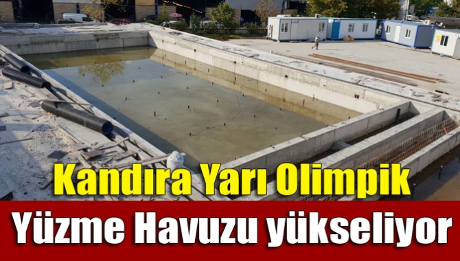 Kocaeli Büyükşehir Belediyesi’nin Kandıra’da inşa ettiği Yarı Olimpik Yüzme Havuzunda