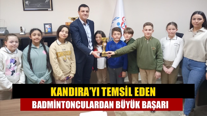 Kocaeli’nde yapılan okul sporları müsabakasında Kandıra’yı temsil eden Badminton kursunun