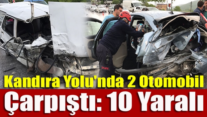 İzmit Kandıra yolu Çubuklu mevkisinde 2 otomobilin çarpışması sonucu 3'ü