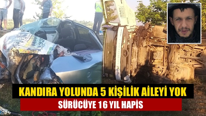 Kandıra Kocabayramlar Mahalle sapağında bir otomobile çarpan ve 5 kişilik