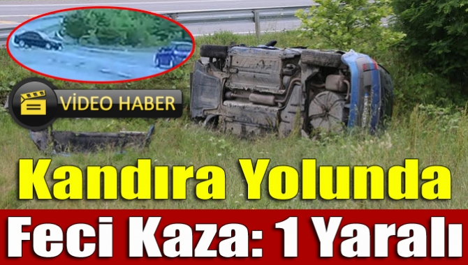 Kandıra yolu Çubuklu Osmaniye mevkisinde kontrolden çıkan otomobilin karşı yöne