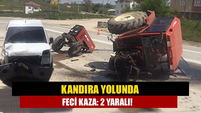 Kandıra yolu Sarıhocalar Sapağı mevkiinde meydana gelen trafik kazasında otomobil