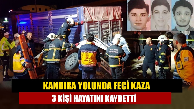 Kandıra Yolu'nda seyir halindeki otomobil, park halindeki tıra arkadan çarptı.