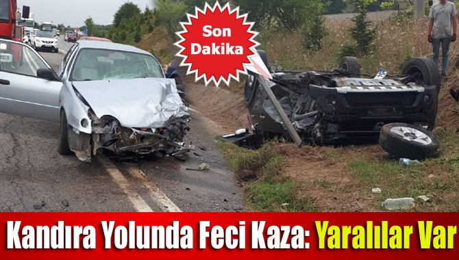 İzmit Kandıra yolunda Sarıhocalar Hayvan Barınağı arasında iki otomobilin çarpışması