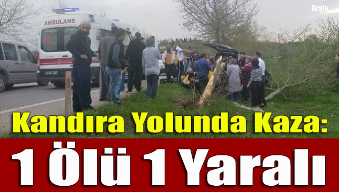 Kandıra-İzmit yolu Karagöllü sapağı mevkiinde bir otomobil kontrolden çıkarak ağaca