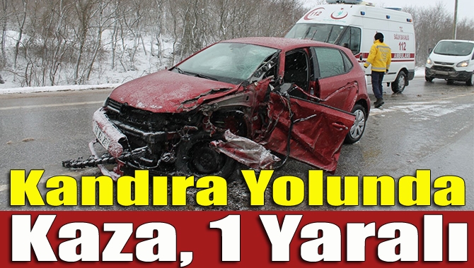 İzmit Kandıra yolunda etkili olan kar yağışı nedeniyle meydana gelen