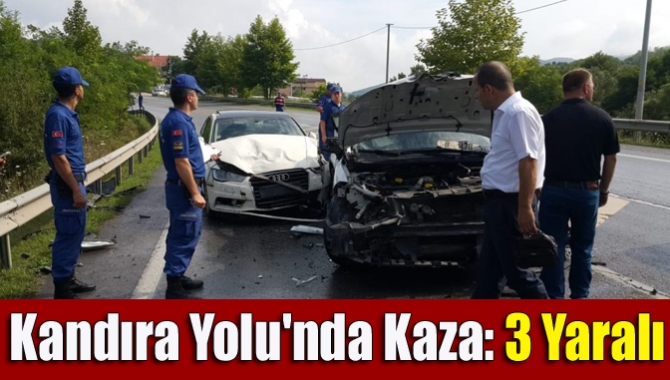 İzmit-Kandıra yolu Çubuklu Osmaniye mevkiinde iki otomobilin çarpışması sonucu meydana