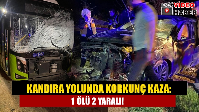 Eski İzmit-Kandıra yolu Yassıbağ mevkiinde  otomobil ile belediye otobüsü