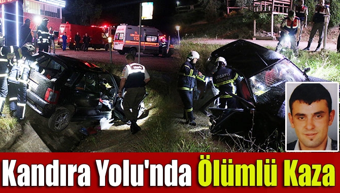 Kandıra yolu Muratköy Sapağında yoldan çıkarak sulama kanalına uçan otomobilin
