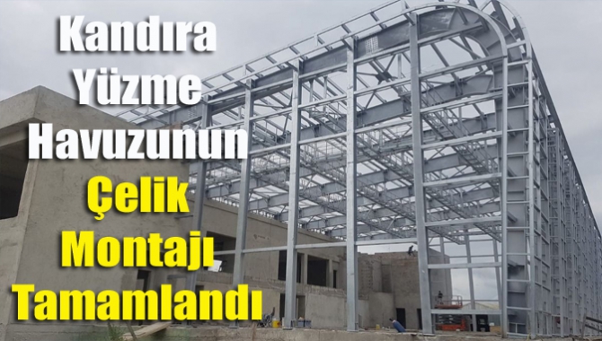 Kocaeli Büyükşehir Belediyesi'nin Kandıra'da inşa ettiği Yarı Olimpik Yüzme Havuzunda