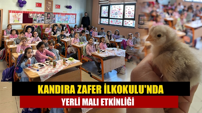 Zafer İlkokulu'nda, yerli malı kullanımının teşvik edilmesi ve Türkçemize verilen