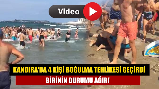 Kandıra Cebeci Sahilinde denize giren 4 kişi boğulma tehlikesi geçirdi.
