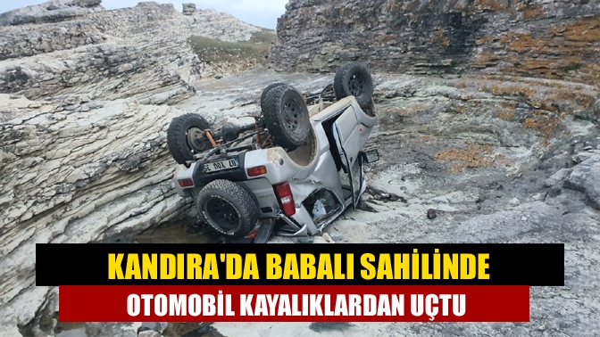 Kandıra Babalı sahilinde sürücü fren yerine gaza bastı otomobil kayalıklardan