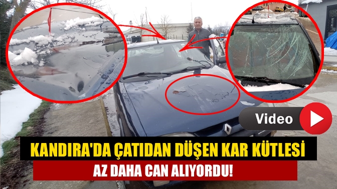 Kandıra Çarşı Mahallesi'nde yaşanan olayda, çatıdan kayarak bir aracın üzerine