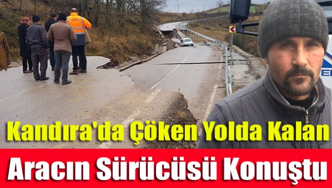 Kandıra ilçesinde yağmur nedeniyle çökme meydana gelen yolda onarım çalışması