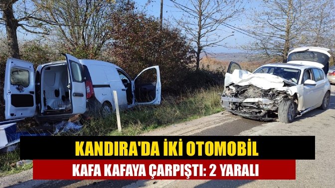 Kandıra İzmit yolu Çakırcaali mevkiinde 2 otomobilin kafa kafaya çarpışması