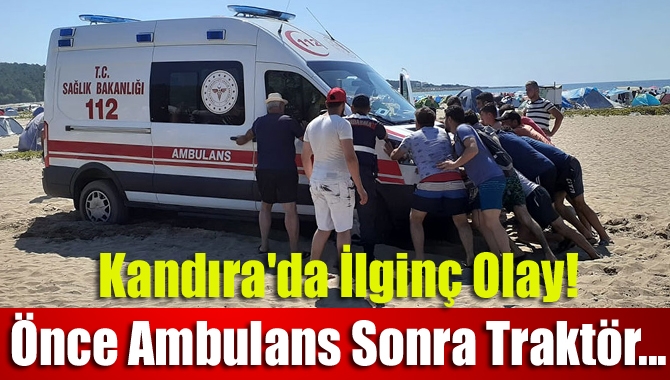 Kandıra'da sahilde rahatsızlanan yaşlı kadın için olay yerine çağrılan ambulansın