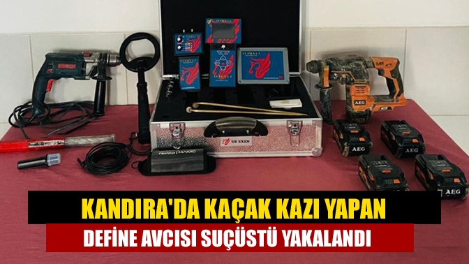 Kandıra Babaköy Mahallesi'nde arazide izinsiz kazı yaptığı öne sürülen şahıs