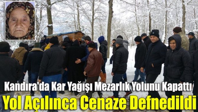 Kandıra’da etkili olan kar yağışı nedeniyle Üğümce Mahallesi’nde kapalı olan