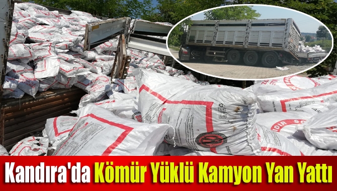 Kandıra İzmit yolunda kömür yüklü kamyon sürücüsü yan yola geçmeye