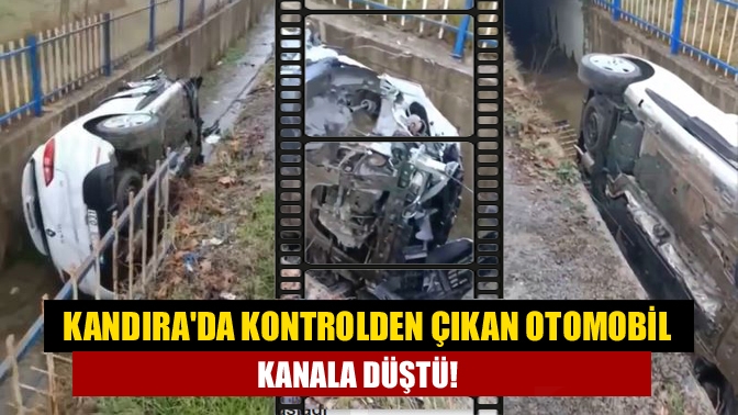 Kandıra sanayi sitesi girişinde direksiyon hakimiyetini kaybeden sürücü yolun kenarındaki