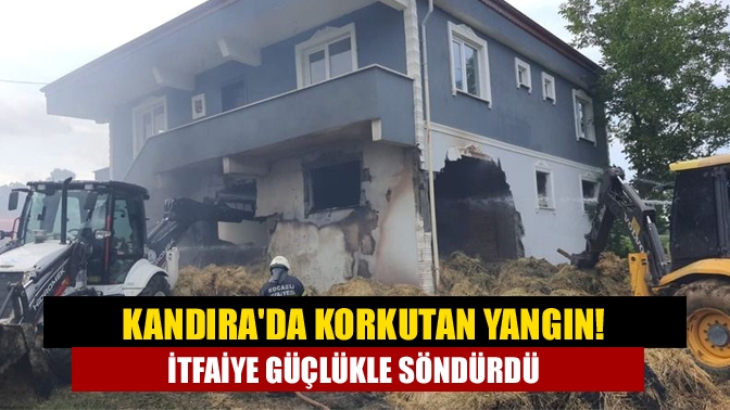 Kandıra 2 katlı bir binanın samanlık olarak kullanılan 1. söndürüldü.