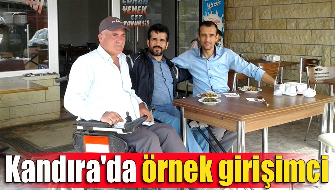 Kandıra Terminali karşısında Terminal Lokantasını işletmeye başlayan akülü sandalye kullanıcısı
