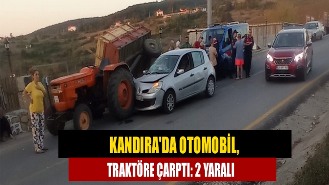Kandıra Avdan Yağcılar mevkiinde bir otomobil traktöre çarptı. Meydana gelen