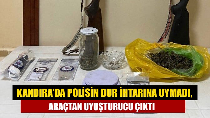 Kandıra'da polisin 'dur' ihtarına uymayarak kaçan sürücünün üstünde ve aracında