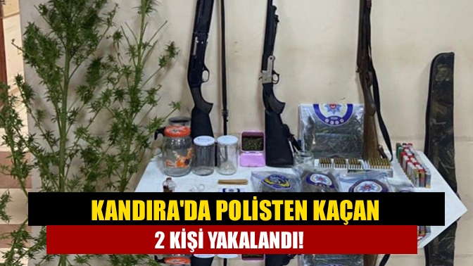 Kandıra'da polisten kaçan iki şahıs kıskıvrak yakalandı. emniyette tamamlanan işlemlerinin