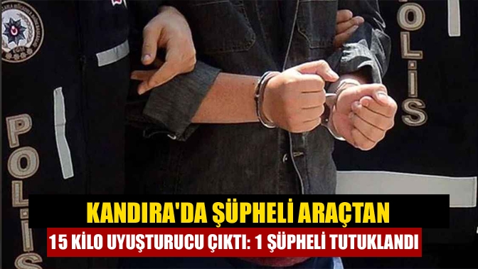 Kandıra'da bir otomobilin marşpiyeline zulalanmış vaziyette 15 kilo 600 gram