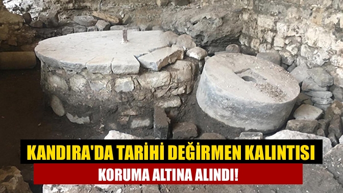 Kandıra Yağcılar Mahallesi’nde kaçak kazı yapılırken bulunan tarihi değirmen yapısı
