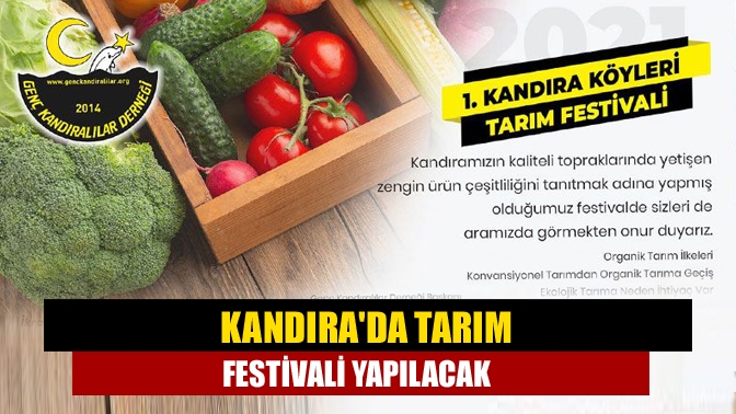 Kandıra'da 3 Ekim Pazar günü 1. Kandıra Köyleri Tarım Festivali