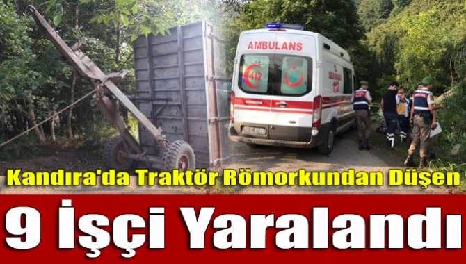Kandıra Pınarlı Mahallesi'nde meydana gelen traktör kazasında 9 fındık işçisi