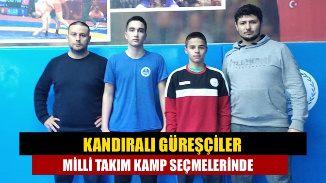 Kandıralı güreşçiler M. Boran Elmas ve Hüseyin Sevilmiş, U-15 küçük