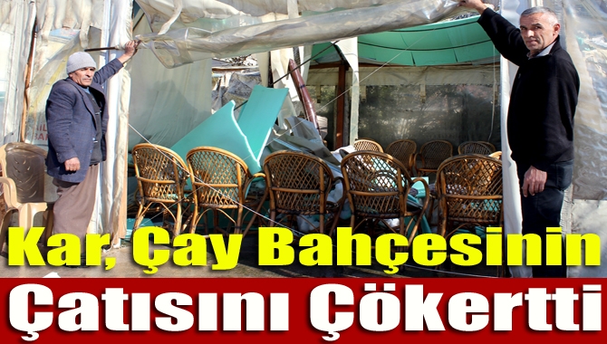 Kandıra eski Devlet Hastanesi’nin bahçesinde bulunan çay bahçesinin çatısı biriken