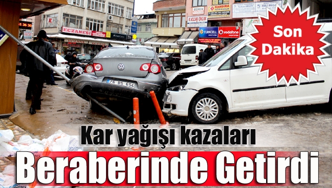 Kandıra’da etkili olan kar yağışı ve buzlanma nedeniyle yokuş aşağı