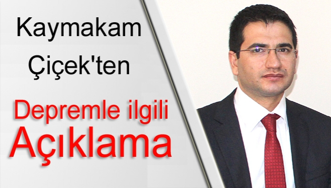 Kandıra Kaymakamı İsmail Çiçek, merkez üssü Kandıra Kefken açıkları olan