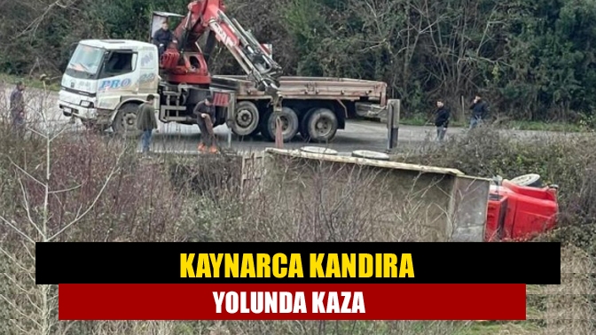 Kaynarca- Kandıra yolunda sürücüsünün kontrolünden çıkan kamyon yol kenarındaki boş