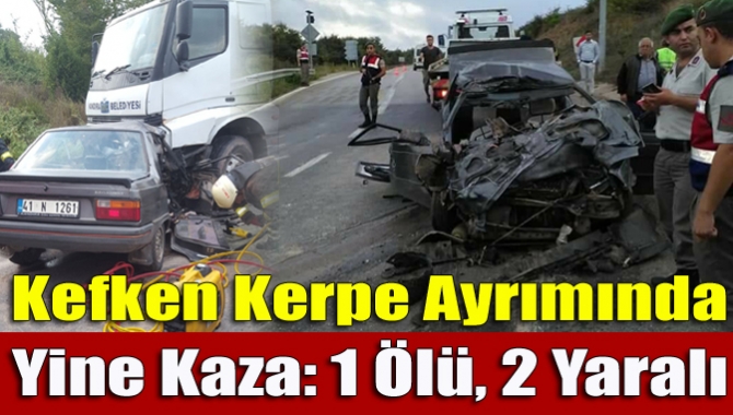 Kefken Kerpe ayrımında meydana gelen trafik kazasında 1 kişi hayatını