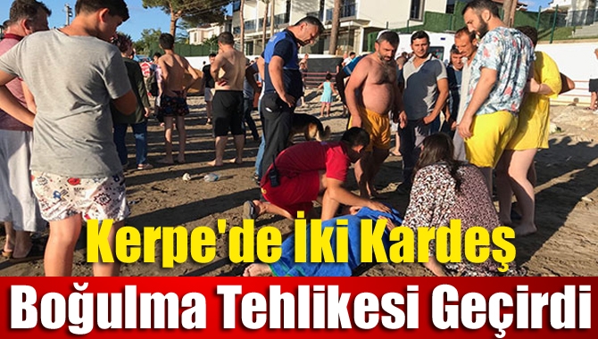 Kandıra ilçesinde denize giren iki kardeş boğulma tehlikesi geçirdi.