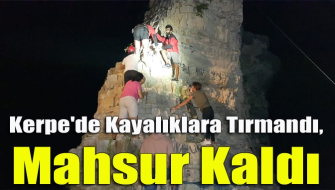Kandıra'da denize atlamak için çıktığı kayalıklarda mahsur kalan kişi, kurtarma