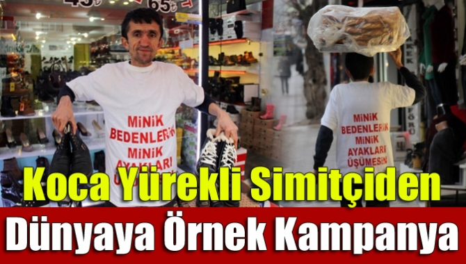 Derince ilçesinde simitçilik yapan Kandıralı Erkan Ayhan, doğuda ayakkabısız okula