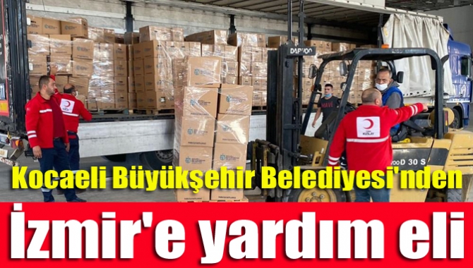 Büyükşehir Belediyesi tarafından hazırlanan maske, dezenfektan ve gıda malzemeleri yüklü